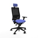 Horna sincro malla negra bali azul claro brazos 3D base piramidal cabecero 2D ruedas 65mm nailon