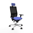 Horna sincro malla negra bali azul claro brazos 3D base aluminio cabecero 2D ruedas 65mm nailon