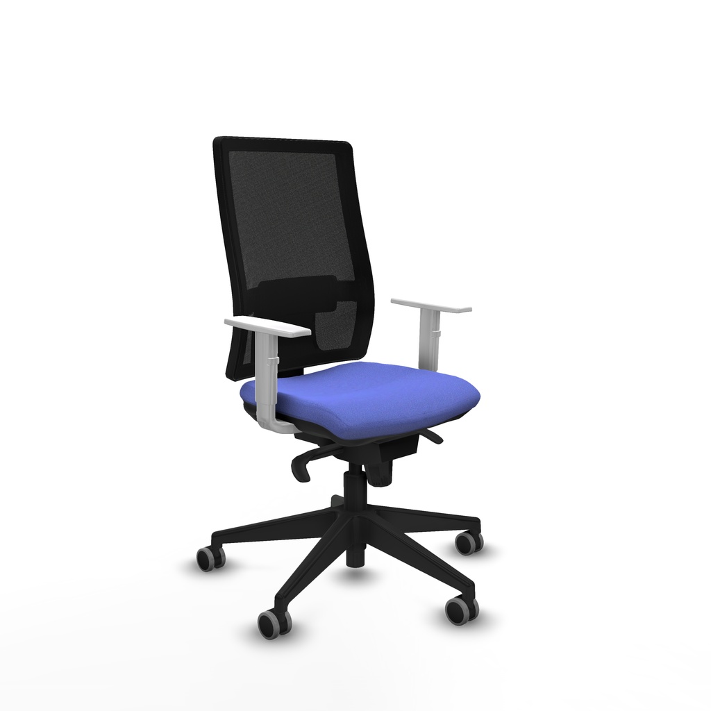 Horna sincro malla negra bali azul claro brazos blancos base piramidal  ruedas 65mm engomadas