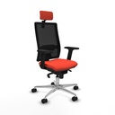 Horna sincro malla negra bali naranja oscuro brazos 2D base aluminio cabecero 2D ruedas 65mm nailon