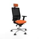 Horna sincro malla negra bali naranja brazos 2D base aluminio cabecero 2D ruedas 65mm engomadas