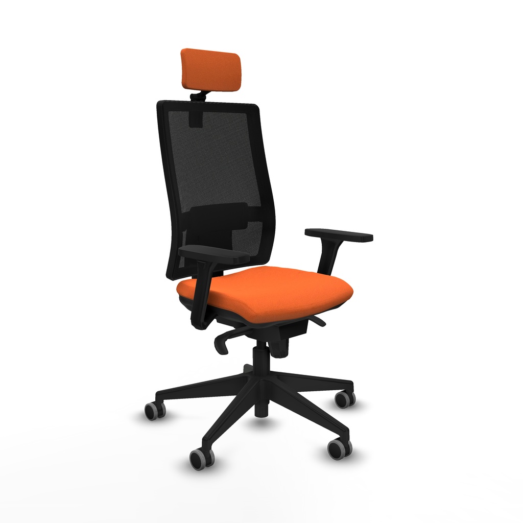 Horna sincro malla negra bali naranja brazos 3D base piramidal cabecero 2D ruedas 65mm engomadas