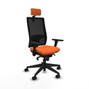 Horna sincro malla negra bali naranja brazos 3D base piramidal cabecero 2D ruedas 65mm nailon