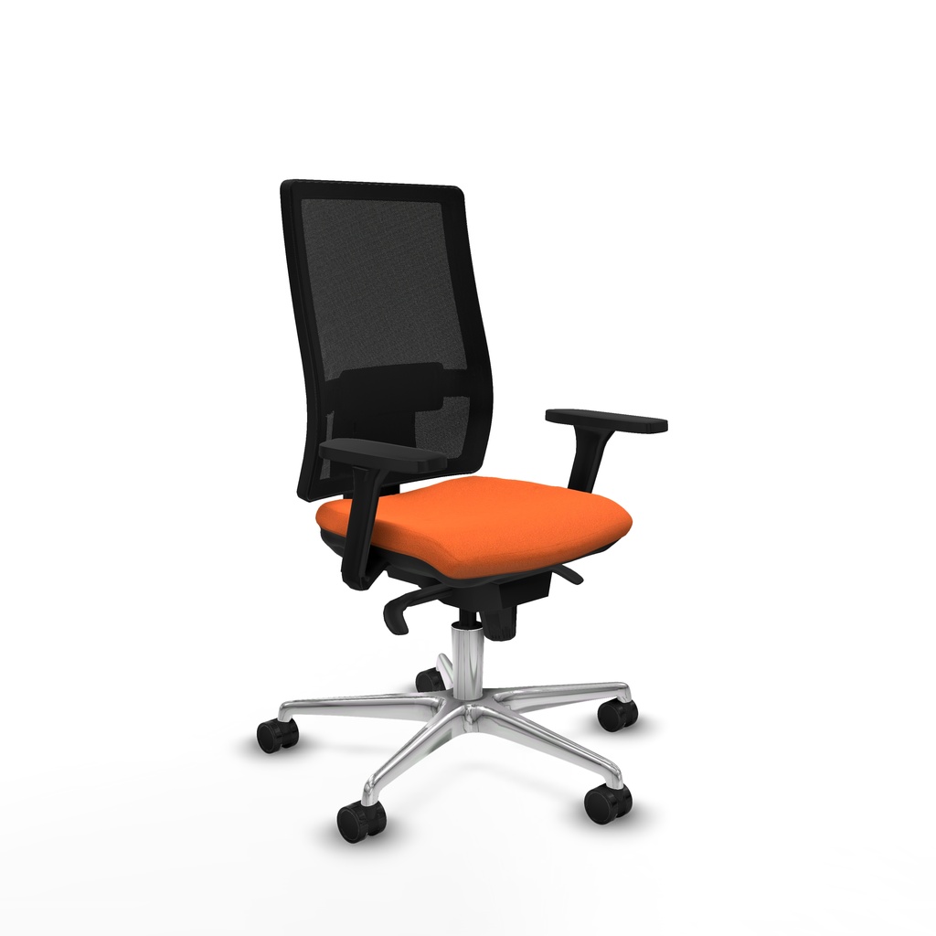 Horna sincro malla negra bali naranja brazos 3D base aluminio  ruedas 65mm nailon