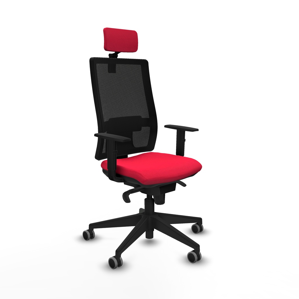Horna sincro malla negra bali rojo brazos 1D base piramidal cabecero 2D ruedas 65mm engomadas