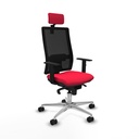 Horna sincro malla negra bali rojo brazos 1D base aluminio cabecero 2D ruedas 65mm nailon