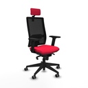 Horna sincro malla negra bali rojo brazos 2D base piramidal cabecero 2D ruedas 65mm engomadas