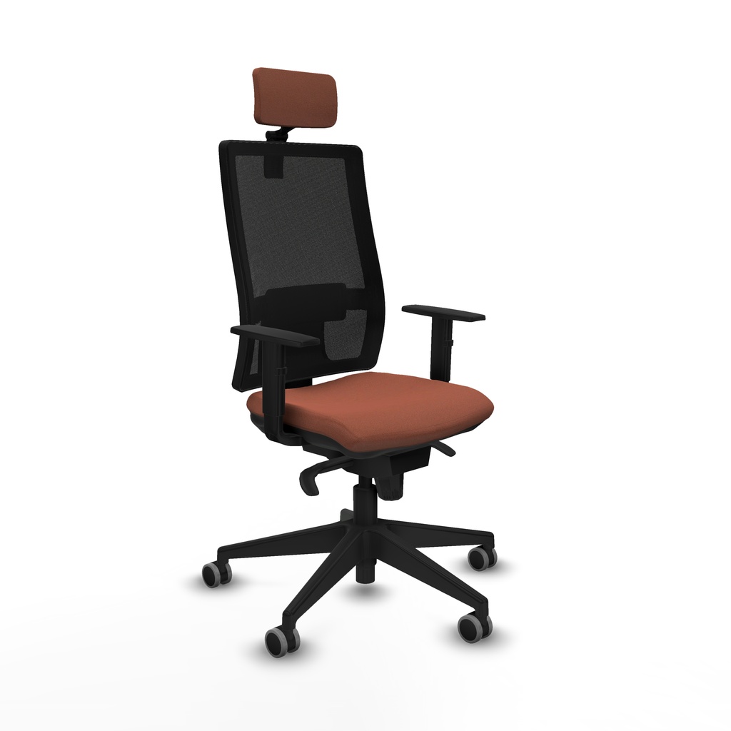Horna sincro malla negra bali marrón brazos 1D base piramidal cabecero 2D ruedas 65mm engomadas