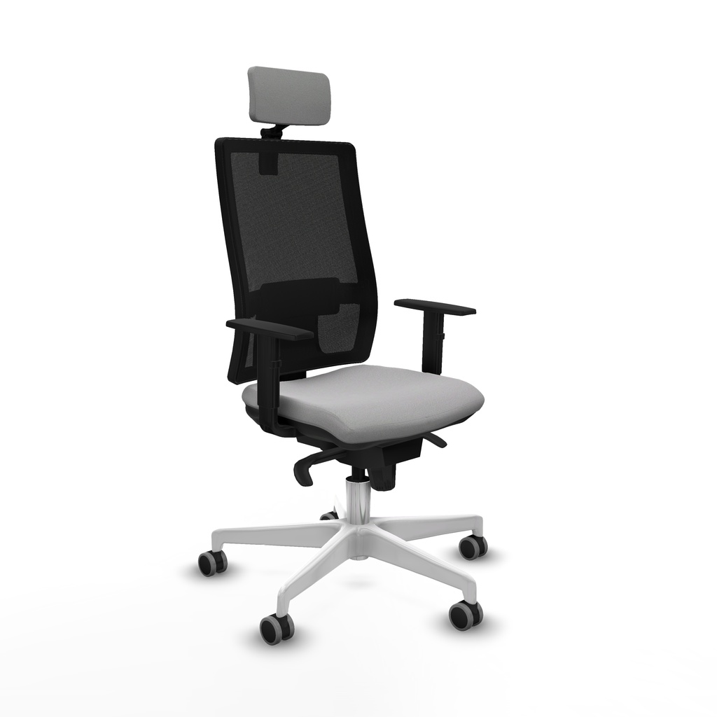 Horna sincro malla negra bali gris claro brazos 1D base blanca cabecero 2D ruedas 65mm engomadas