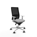 Horna sincro malla negra bali gris claro brazos blancos base aluminio  ruedas 65mm engomadas