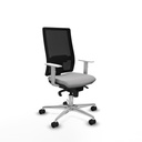 Horna sincro malla negra bali gris claro brazos blancos base aluminio  ruedas 65mm nailon