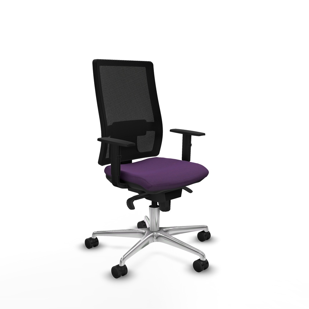 Horna sincro malla negra bali morado brazos 1D base aluminio  ruedas 65mm nailon