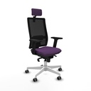 Horna sincro malla negra bali morado brazos 2D base blanca cabecero 2D ruedas 65mm engomadas