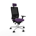 Horna sincro malla negra bali morado brazos 3D base blanca cabecero 2D ruedas 65mm nailon