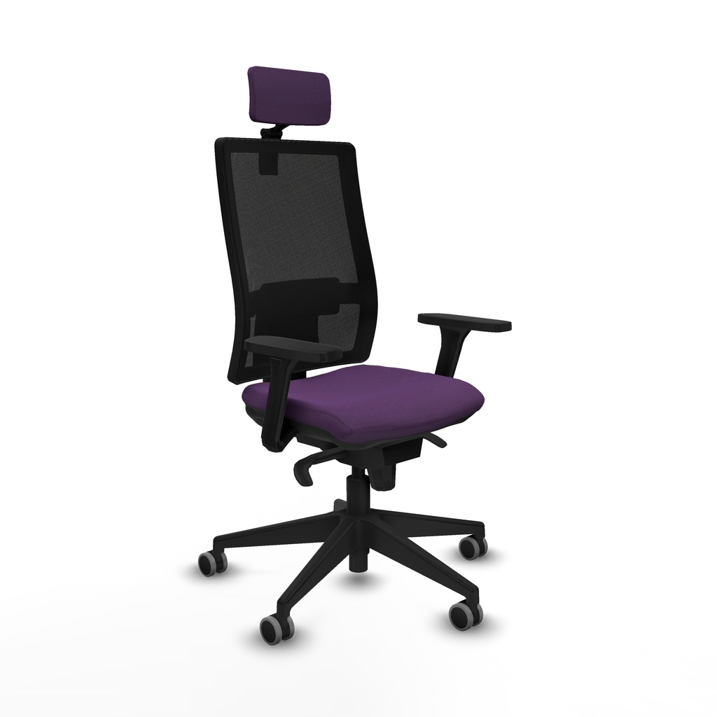 Horna sincro malla negra bali morado brazos 3D base piramidal cabecero 2D ruedas 65mm engomadas