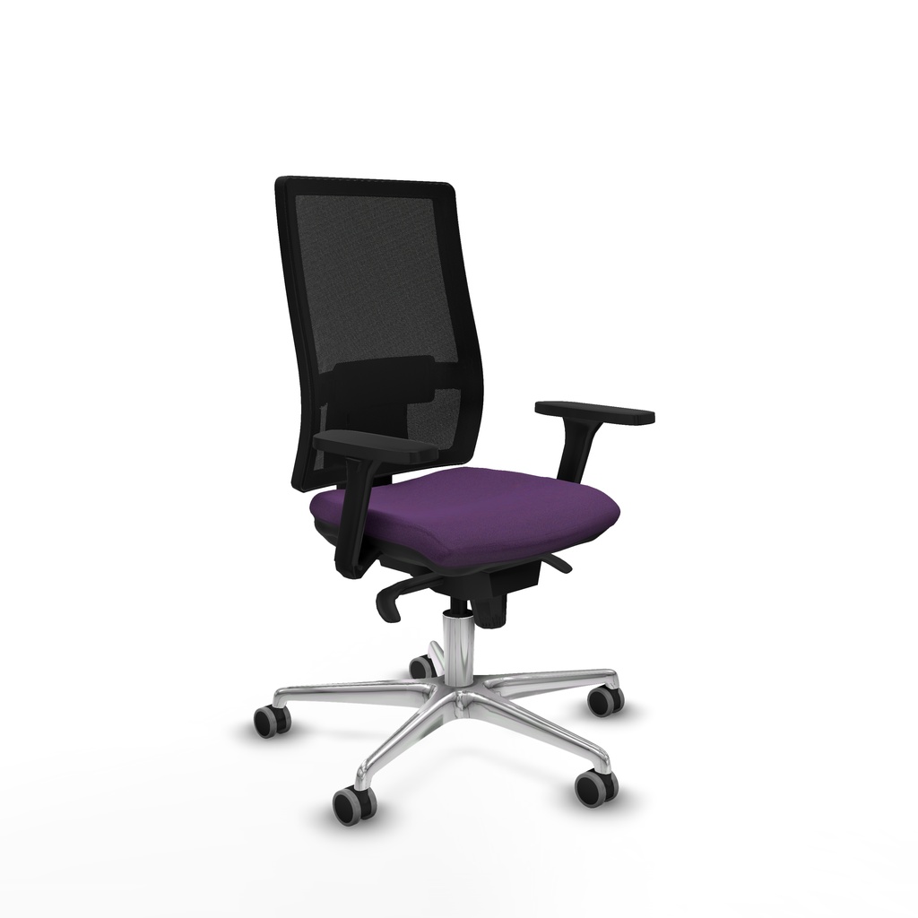 Horna sincro malla negra bali morado brazos 3D base aluminio  ruedas 65mm engomadas