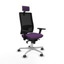 Horna sincro malla negra bali morado brazos 3D base aluminio cabecero 2D ruedas 65mm engomadas