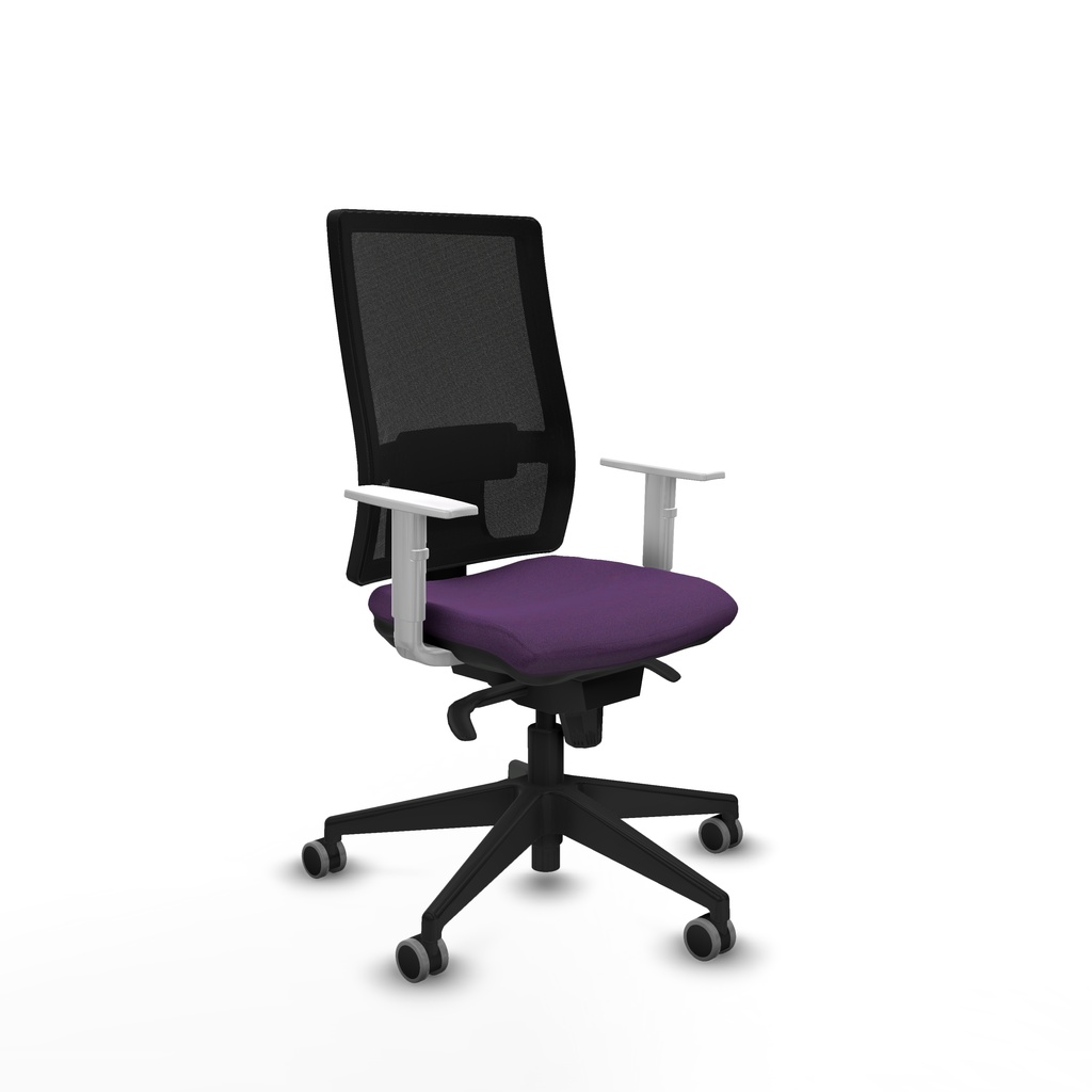 Horna sincro malla negra bali morado brazos blancos base piramidal  ruedas 65mm engomadas