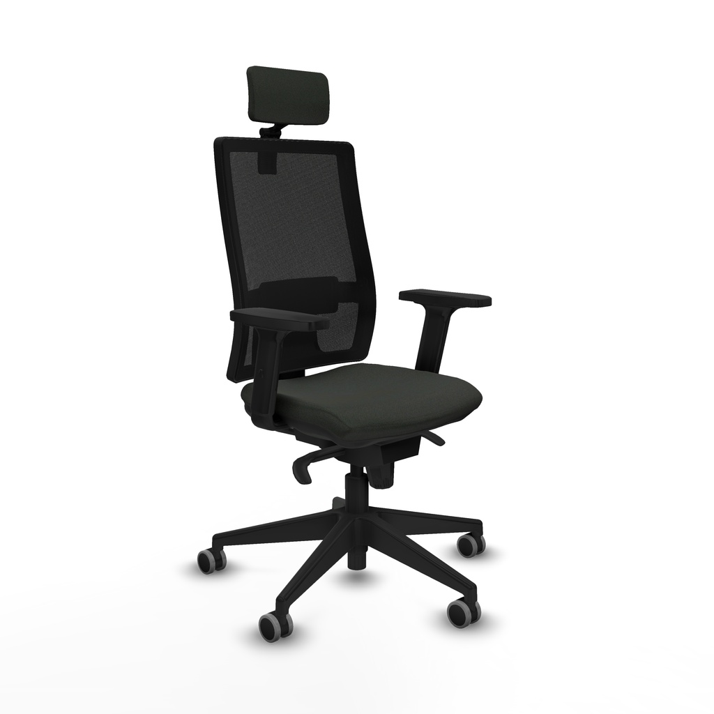 Horna sincro malla negra bali negro brazos 2D base piramidal cabecero 2D ruedas 65mm engomadas