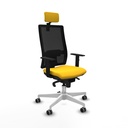 Horna sincro malla negra similpiel amarillo brazos 1D base blanca cabecero 2D ruedas 65mm engomadas