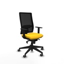 Horna sincro malla negra similpiel amarillo brazos 1D base piramidal  ruedas 65mm engomadas