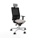 Horna sincro malla negra similpiel blanco brazos 1D base blanca cabecero 2D ruedas 65mm nailon