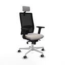 Horna sincro malla negra similpiel blanco brazos 2D base blanca cabecero 2D ruedas 65mm engomadas