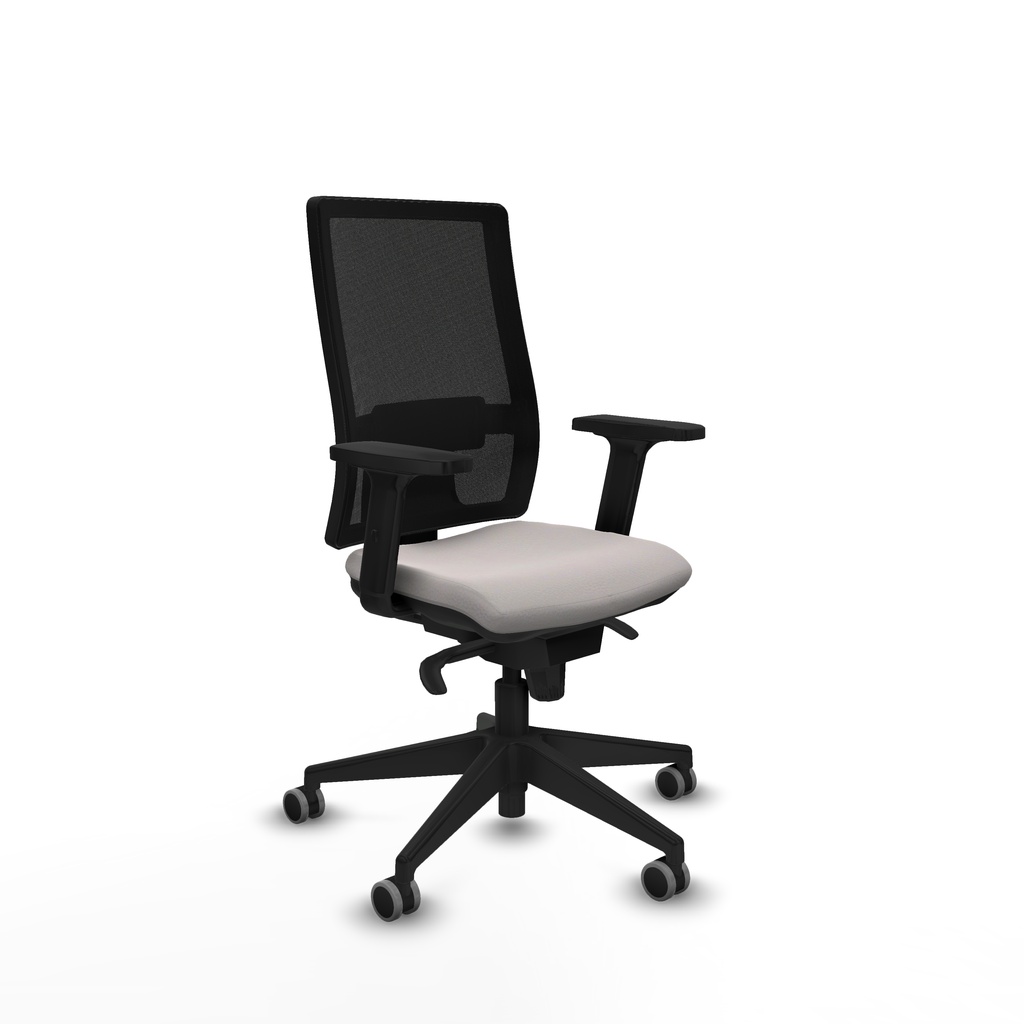 Horna sincro malla negra similpiel blanco brazos 2D base piramidal  ruedas 65mm engomadas