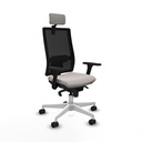 Horna sincro malla negra similpiel blanco brazos 3D base blanca cabecero 2D ruedas 65mm nailon