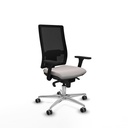 Horna sincro malla negra similpiel blanco brazos 3D base aluminio  ruedas 65mm engomadas