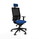 Horna sincro malla negra similpiel azul brazos 1D base piramidal cabecero 2D ruedas 65mm engomadas