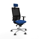 Horna sincro malla negra similpiel azul brazos 1D base aluminio cabecero 2D ruedas 65mm engomadas