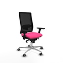 Horna sincro malla negra similpiel rosa brazos 3D base aluminio  ruedas 65mm engomadas