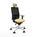 Horna sincro malla negra similpiel crema brazos 1D base blanca cabecero 2D ruedas 65mm nailon