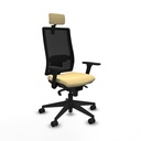 Horna sincro malla negra similpiel crema brazos 3D base piramidal cabecero 2D ruedas 65mm nailon
