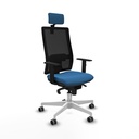 Horna sincro malla negra similpiel azul claro brazos 1D base blanca cabecero 2D ruedas 65mm engomadas