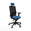 Horna sincro malla negra similpiel azul claro brazos 2D base piramidal cabecero 2D ruedas 65mm engomadas