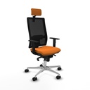 Horna sincro malla negra similpiel naranja brazos 1D base aluminio cabecero 2D ruedas 65mm nailon