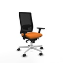 Horna sincro malla negra similpiel naranja brazos 3D base blanca  ruedas 65mm nailon