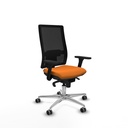 Horna sincro malla negra similpiel naranja brazos 3D base aluminio  ruedas 65mm engomadas