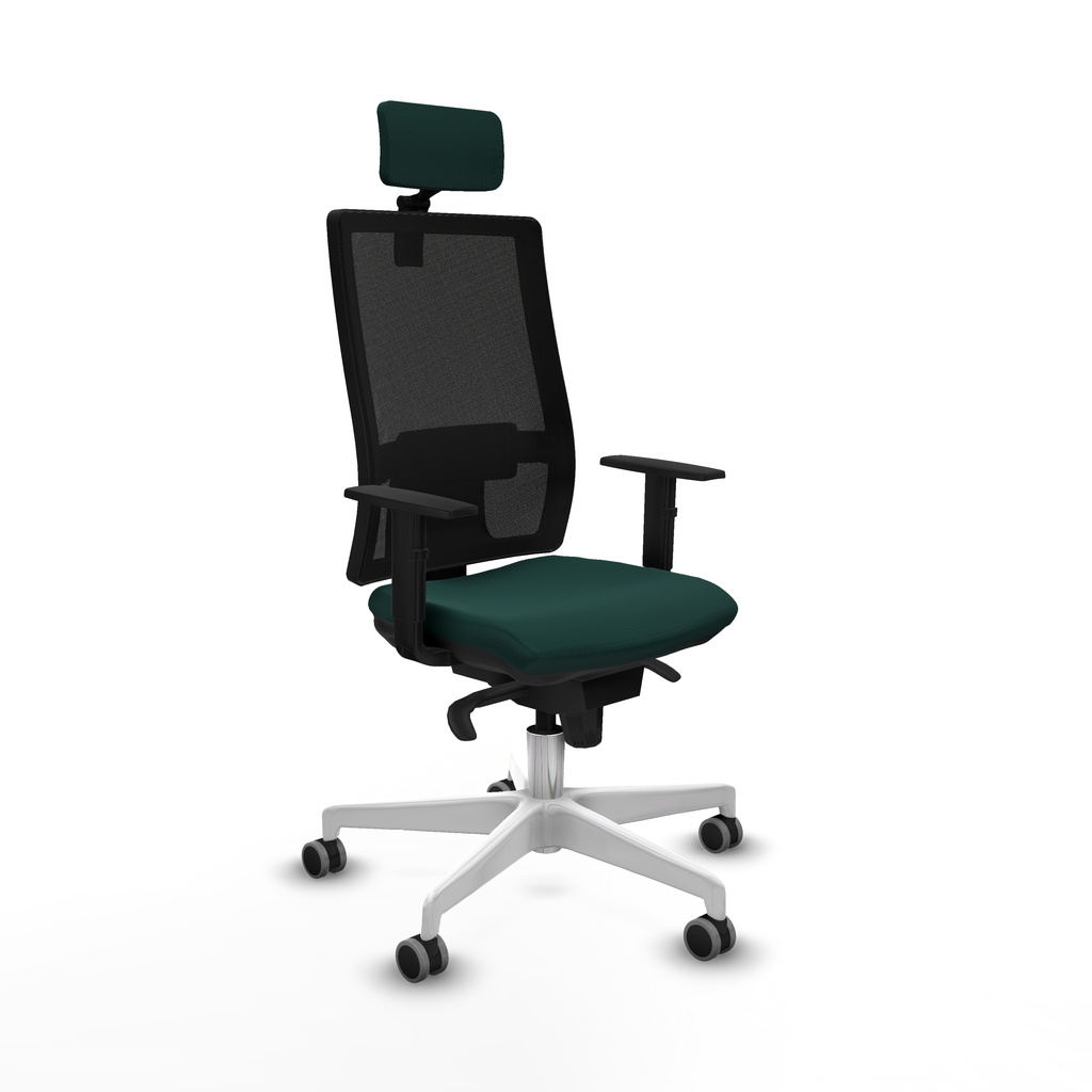 Horna sincro malla negra similpiel verde botella brazos 1D base blanca cabecero 2D ruedas 65mm engomadas