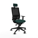 Horna sincro malla negra similpiel verde botella brazos 1D base piramidal cabecero 2D ruedas 65mm engomadas