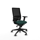Horna sincro malla negra similpiel verde botella brazos 2D base piramidal  ruedas 65mm engomadas