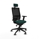 Horna sincro malla negra similpiel verde botella brazos 2D base piramidal cabecero 2D ruedas 65mm engomadas