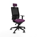 Horna sincro malla negra similpiel morado brazos 1D base piramidal cabecero 2D ruedas 65mm engomadas