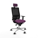 Horna sincro malla negra similpiel morado brazos 1D base aluminio cabecero 2D ruedas 65mm engomadas