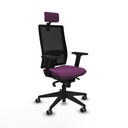 Horna sincro malla negra similpiel morado brazos 2D base piramidal cabecero 2D ruedas 65mm engomadas