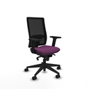 Horna sincro malla negra similpiel morado brazos 2D base piramidal  ruedas 65mm nailon