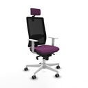 Horna sincro malla negra similpiel morado brazos blancos base blanca cabecero 2D ruedas 65mm engomadas