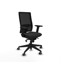 Horna sincro malla negra similpiel negro brazos 2D base piramidal  ruedas 65mm engomadas